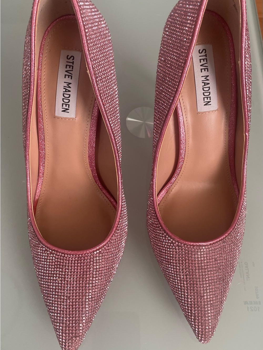 Steve Madden Rose Pink Crystal Pointed-Toe Pumps